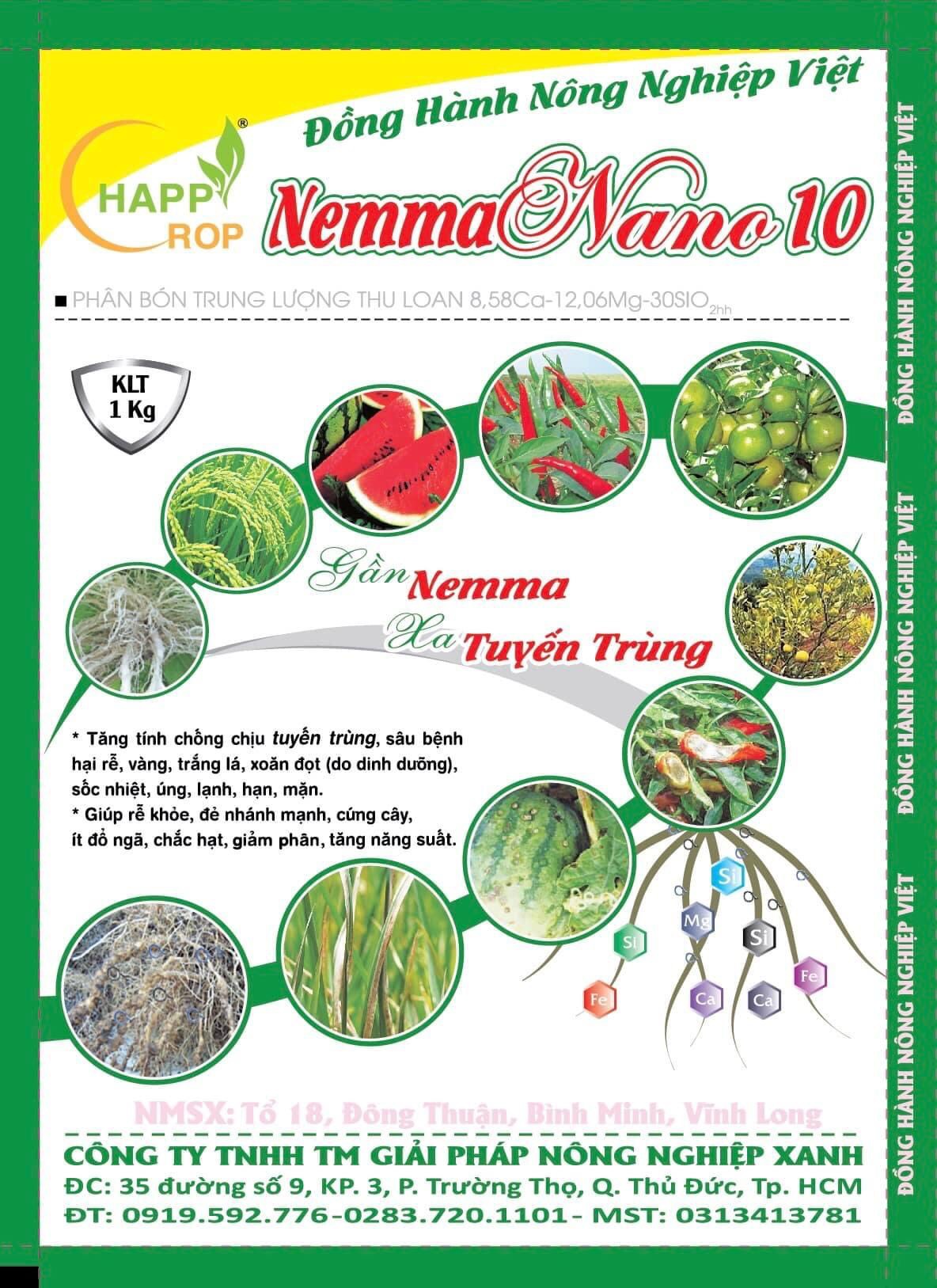 Phân bón hữu cơ Nemma Nano 10 - Gói 5kg